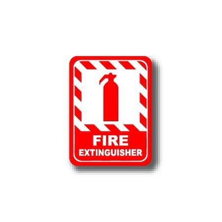 Ergomat 12in x 9in RECTANGLE SIGNS - Fire Extinguisher DSV-SIGN 108 #0381 -UEN